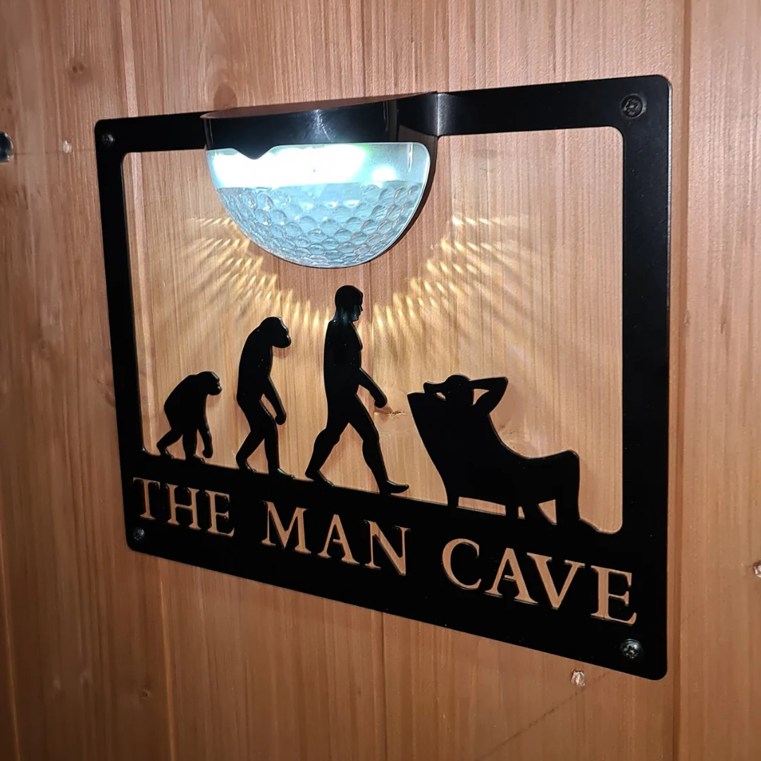 The Man Cave Sign with Solar Powered Light - Image 8
