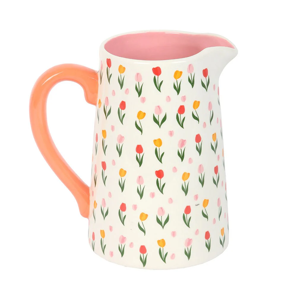 Tulip Print Ceramic Flower Jug - Image 2