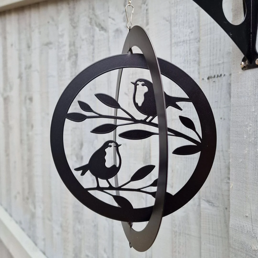 Two Robins Hanging Silhouette Orbit Spinner - Image 9