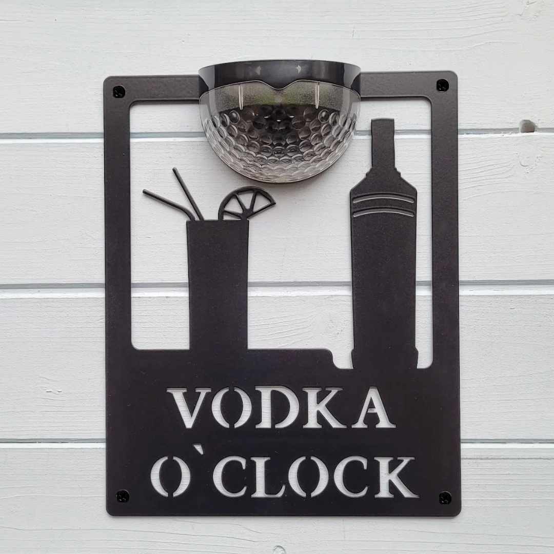 Vodka O'Clock Sign with Solar Powered Light - Image 11