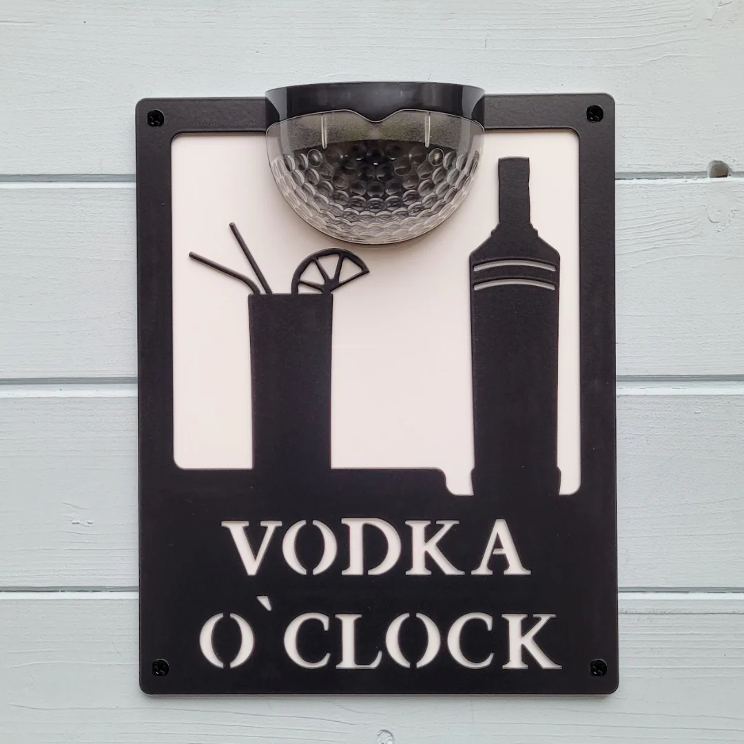 Vodka O'Clock Sign with Solar Powered Light - Image 3
