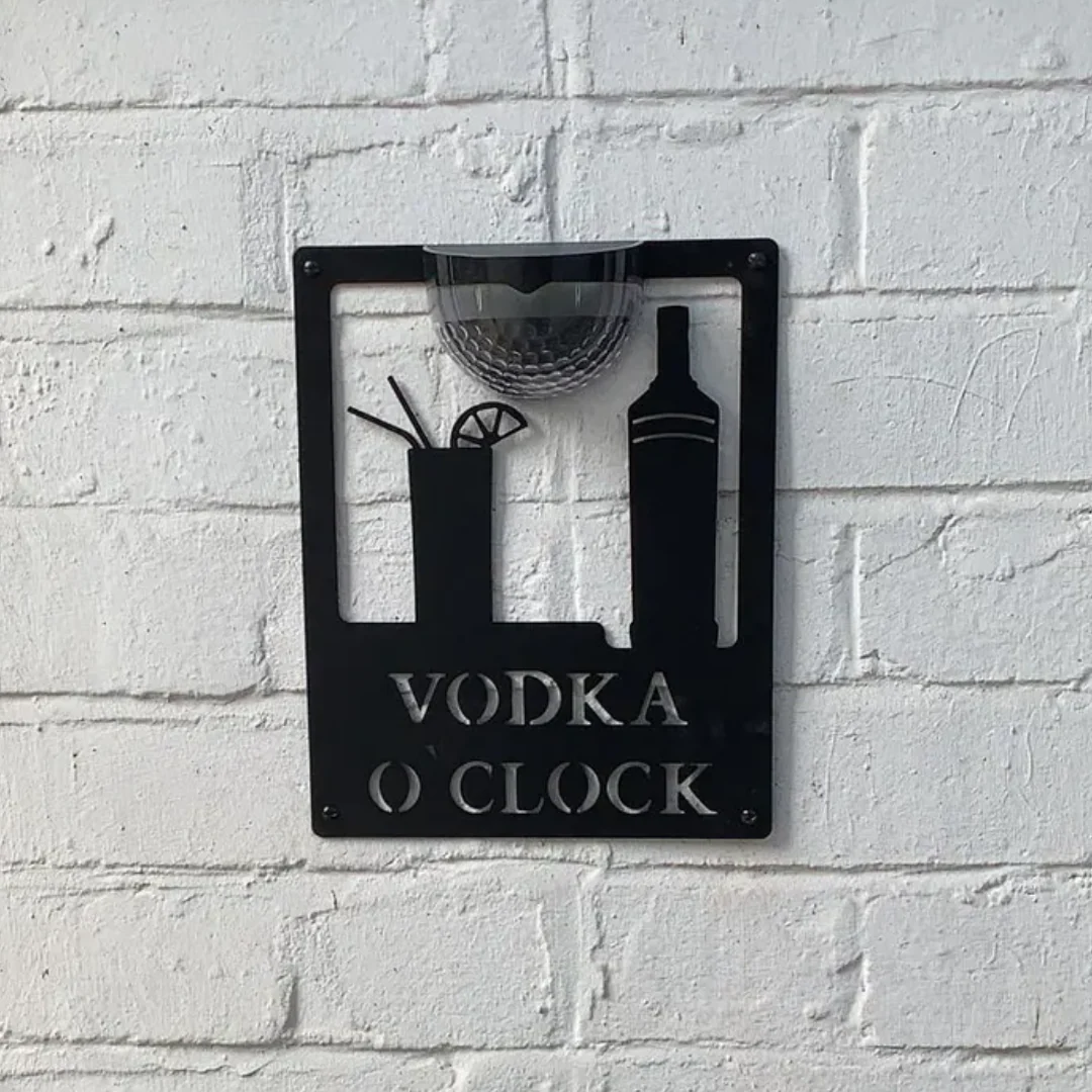 Vodka O'Clock Sign with Solar Powered Light - Image 6