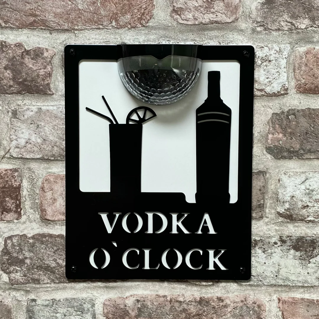 Vodka O'Clock Sign with Solar Powered Light - Image 7
