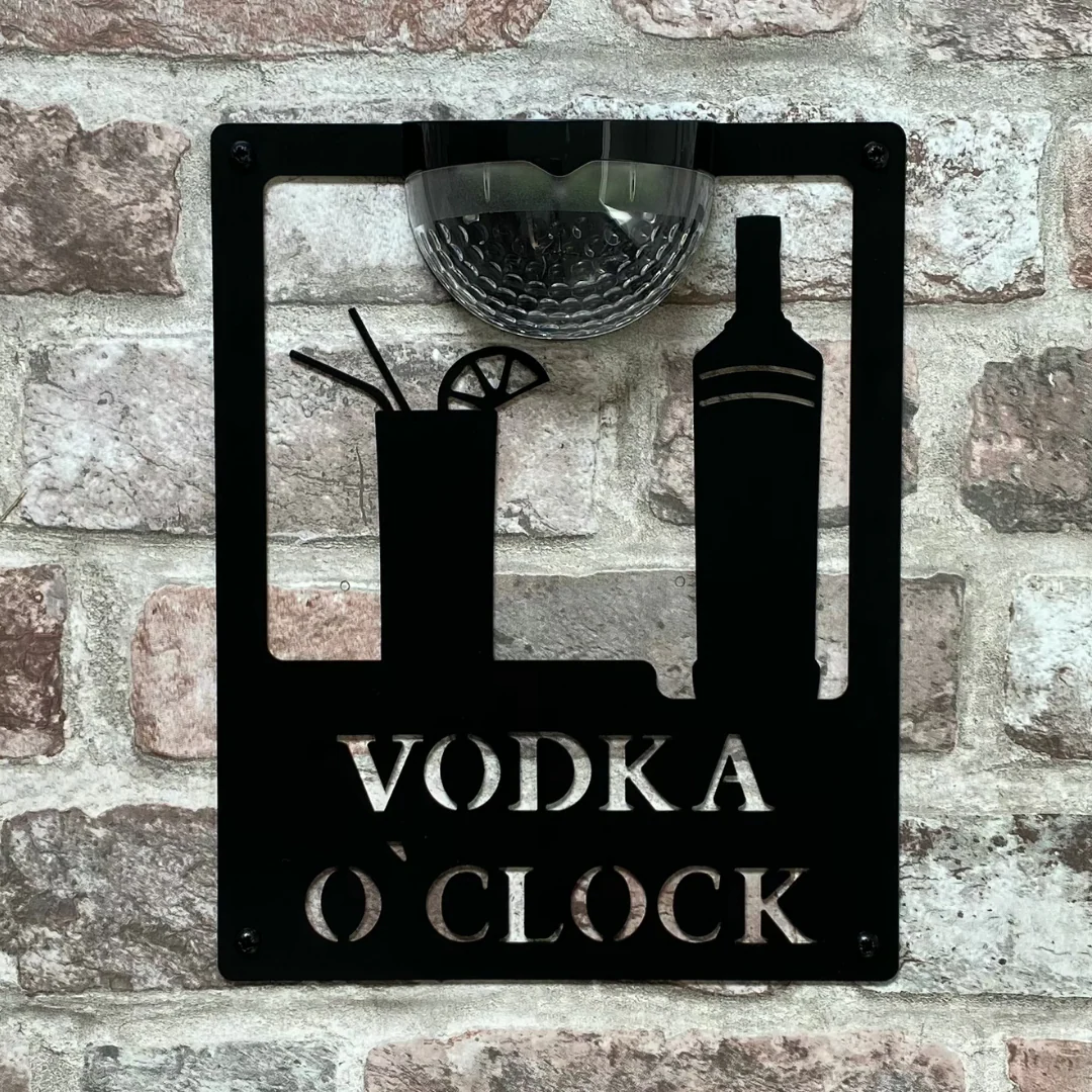 Vodka O'Clock Sign with Solar Powered Light - Image 8