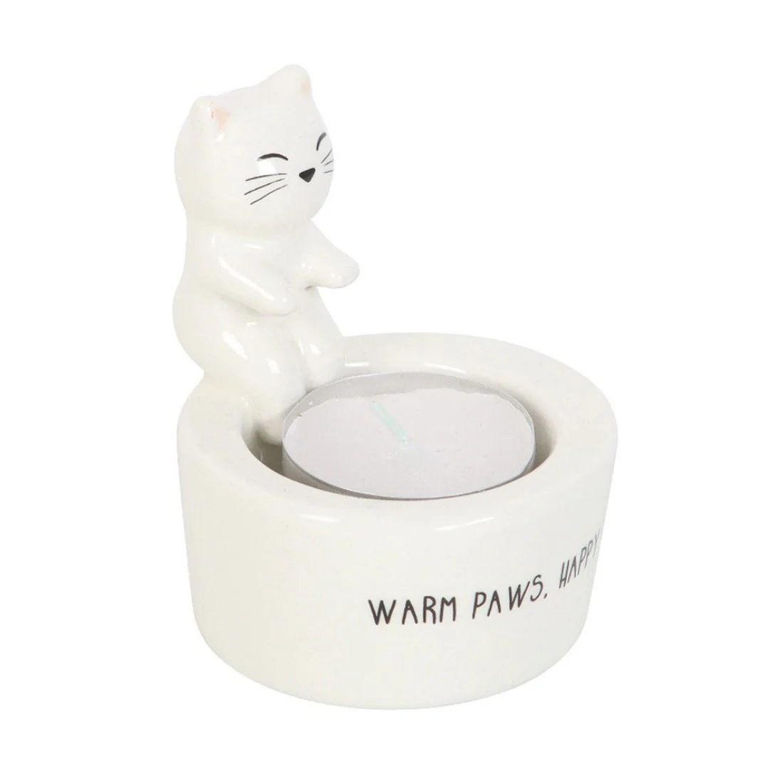 Warm Paws, Happy Heart Cat Tealight Holder - Image 2