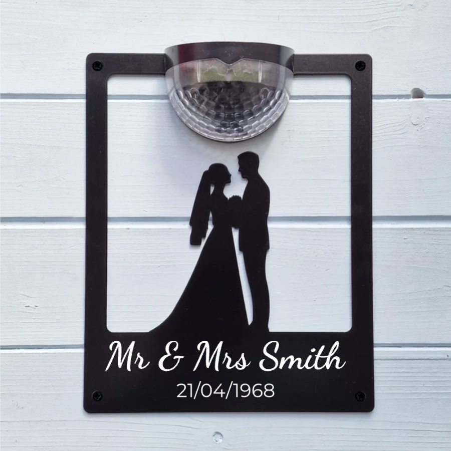 'Mr & Mrs' Wedding Solar Light Wall Plaque (You Can Personalise Me!) - Image 4