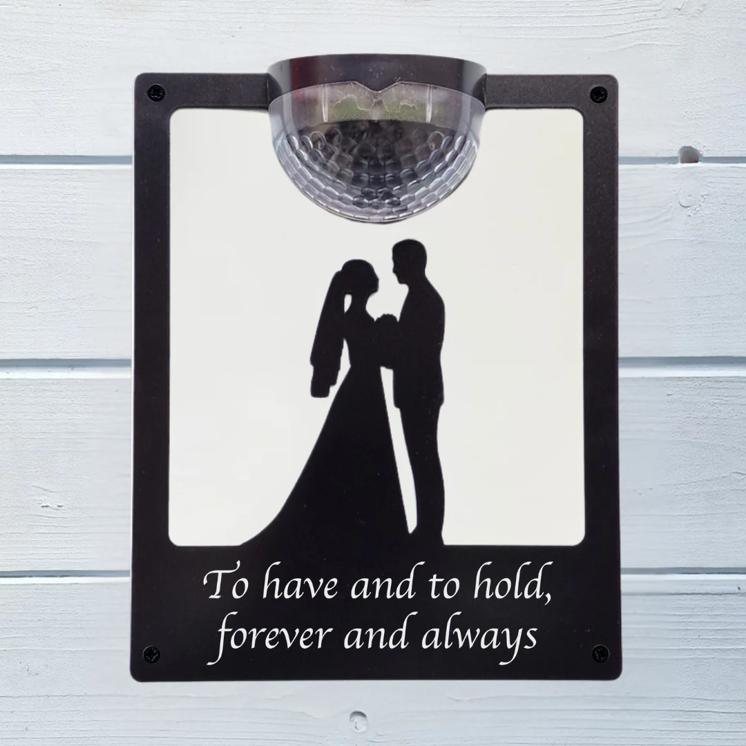 "To have and to hold" Wedding Solar Light Wall Plaque - Image 2