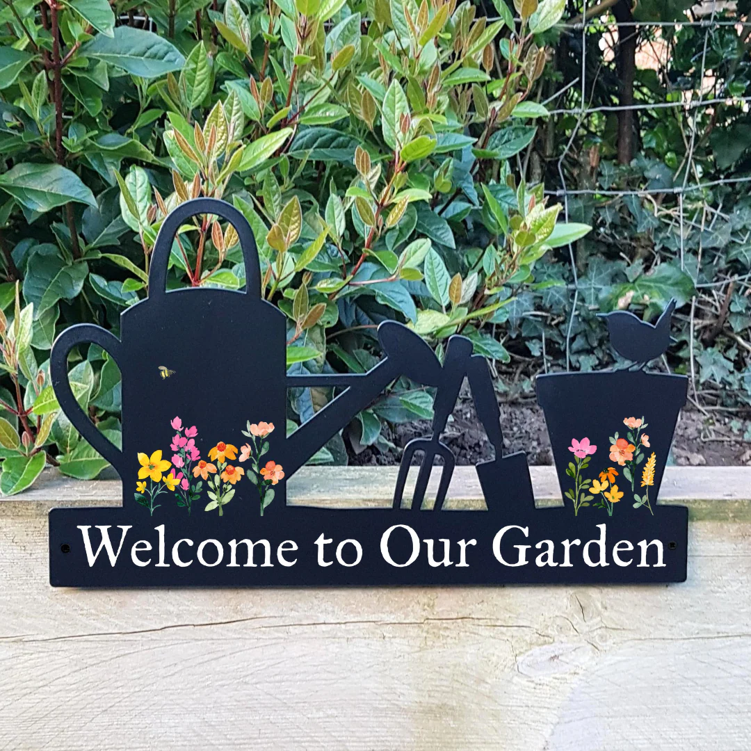 'Welcome to Our Garden' Large Garden Wall Art - Image 3
