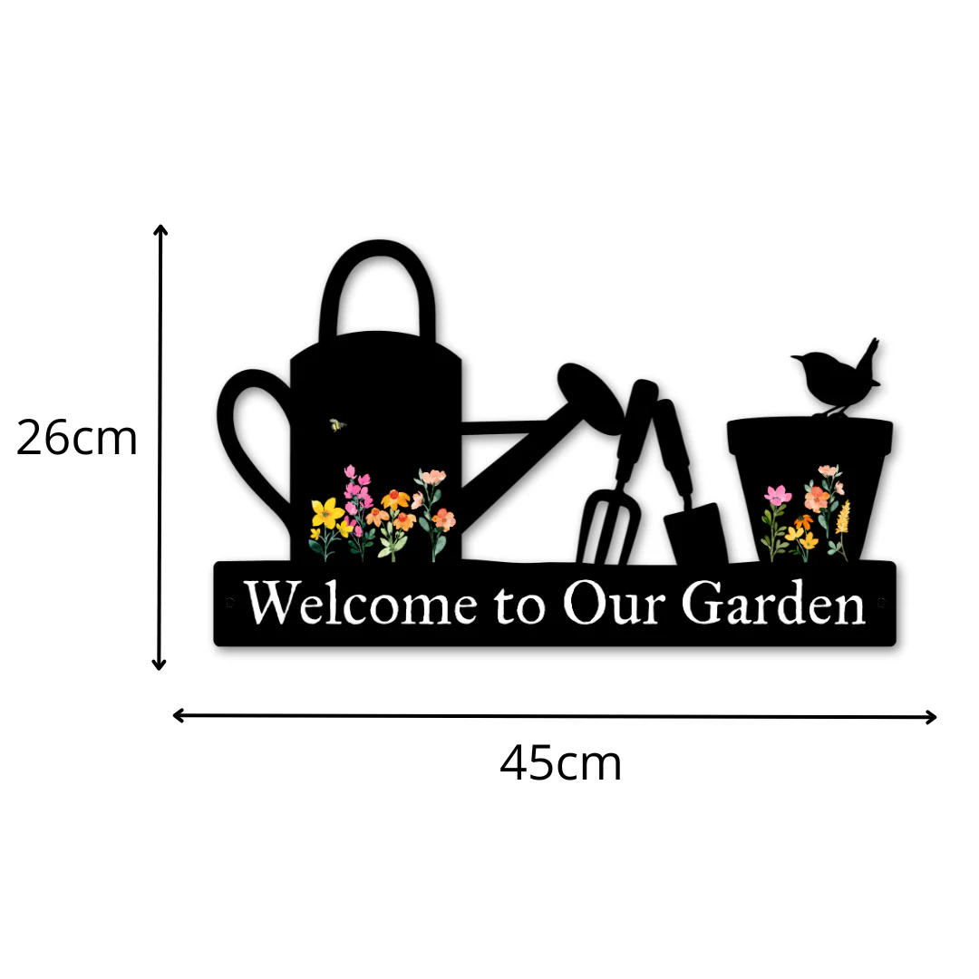 'Welcome to Our Garden' Large Garden Wall Art - Image 4