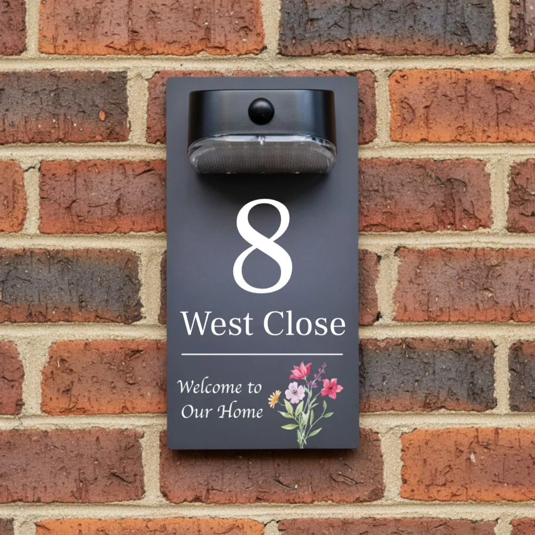 'Welcome to Our Home' Motion Sensor Solar House Name Sign - Image 2