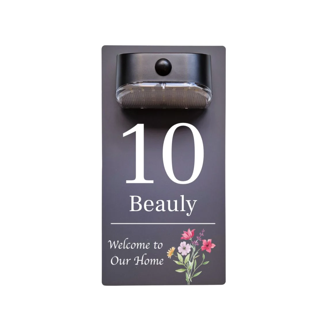 'Welcome to Our Home' Motion Sensor Solar House Name Sign - Image 5