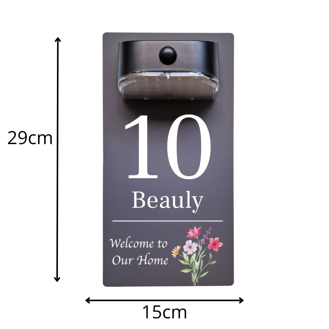 'Welcome to Our Home' Motion Sensor Solar House Name Sign - Image 6