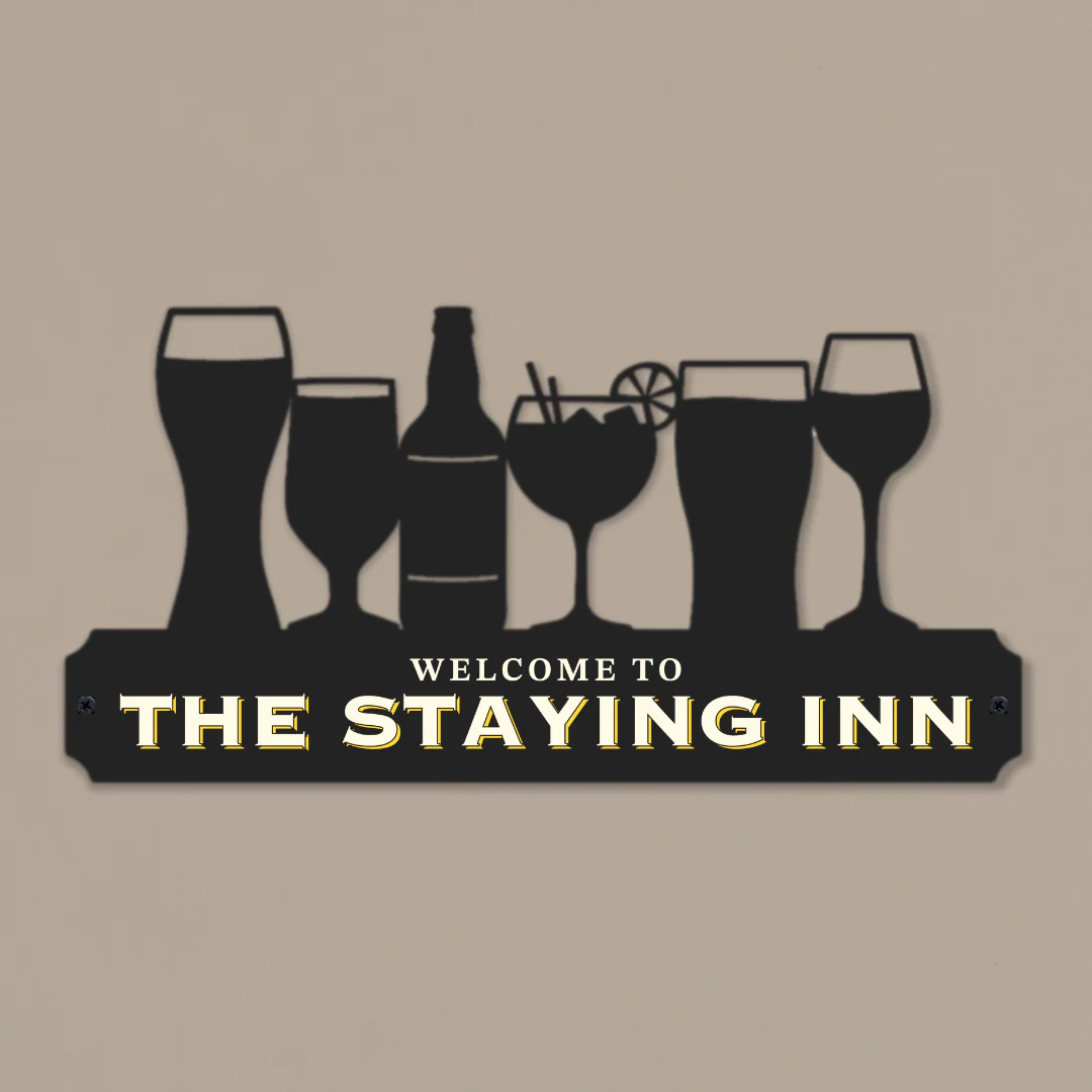 'Welcome to the Staying Inn' Large Drinks Wall Art - Image 3
