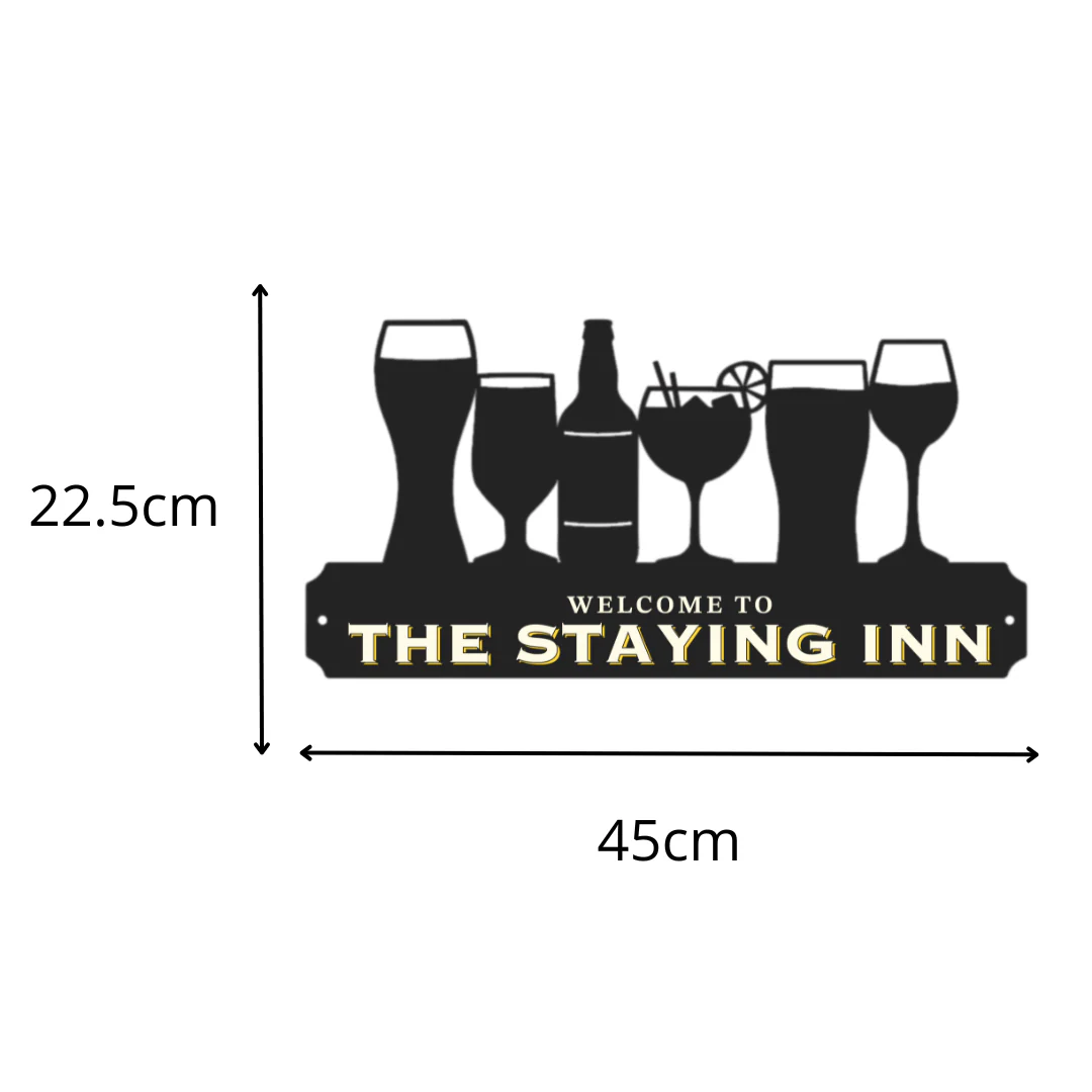 'Welcome to the Staying Inn' Large Drinks Wall Art - Image 4