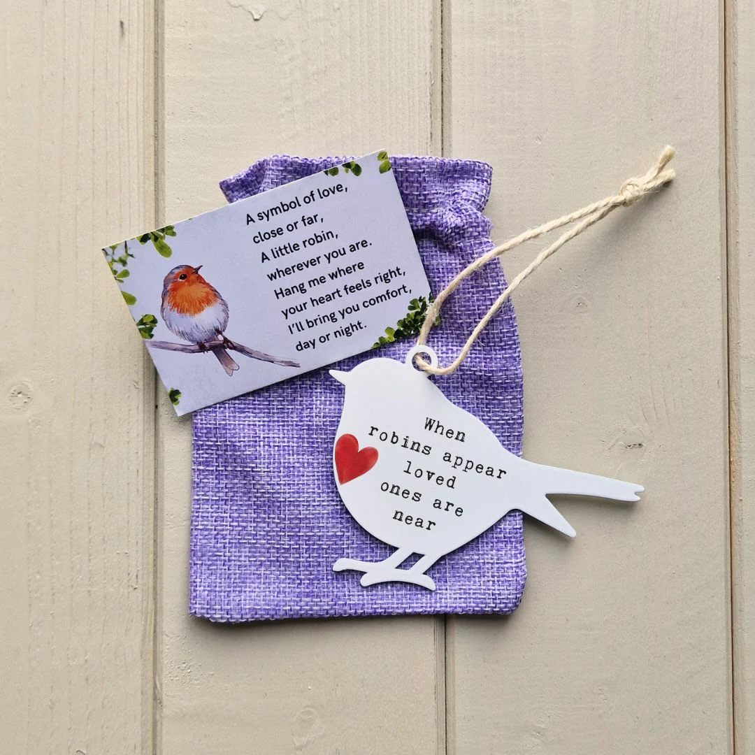 'When Robins Appear Loved Ones Are Near' - White Robin Hanging Decor - Image 4