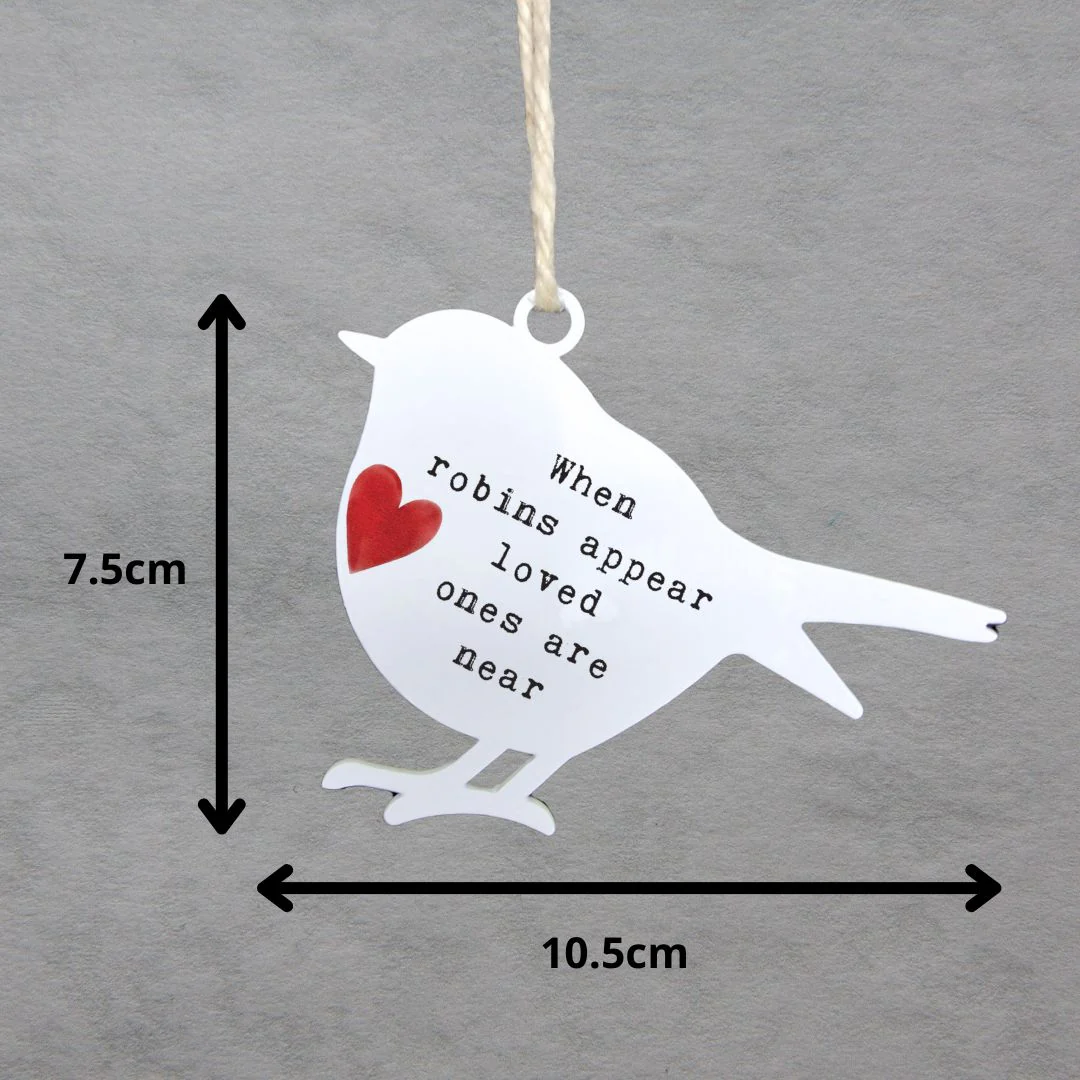 'When Robins Appear Loved Ones Are Near' - White Robin Hanging Decor - Image 6