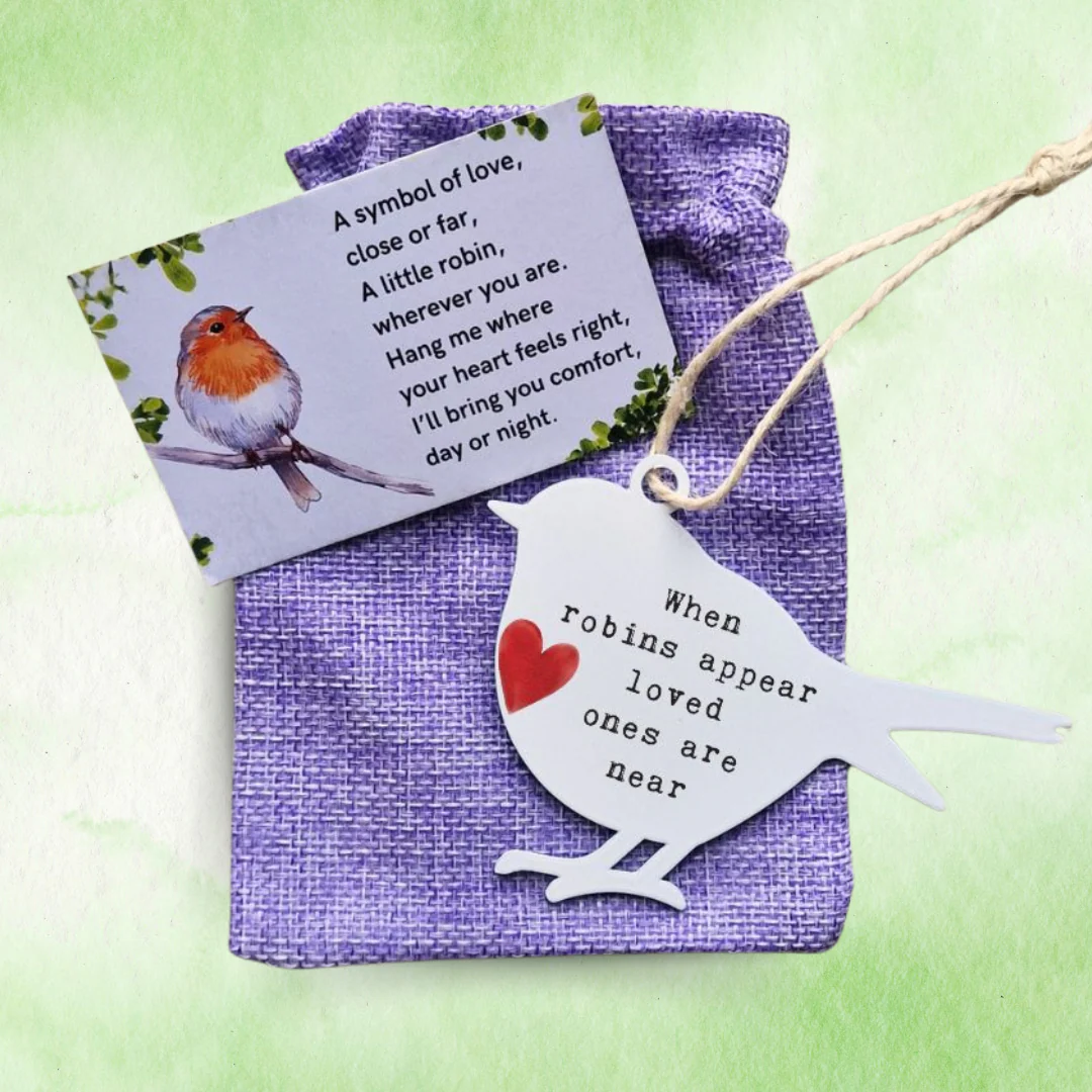 'When Robins Appear Loved Ones Are Near' - White Robin Hanging Decor - Image 7