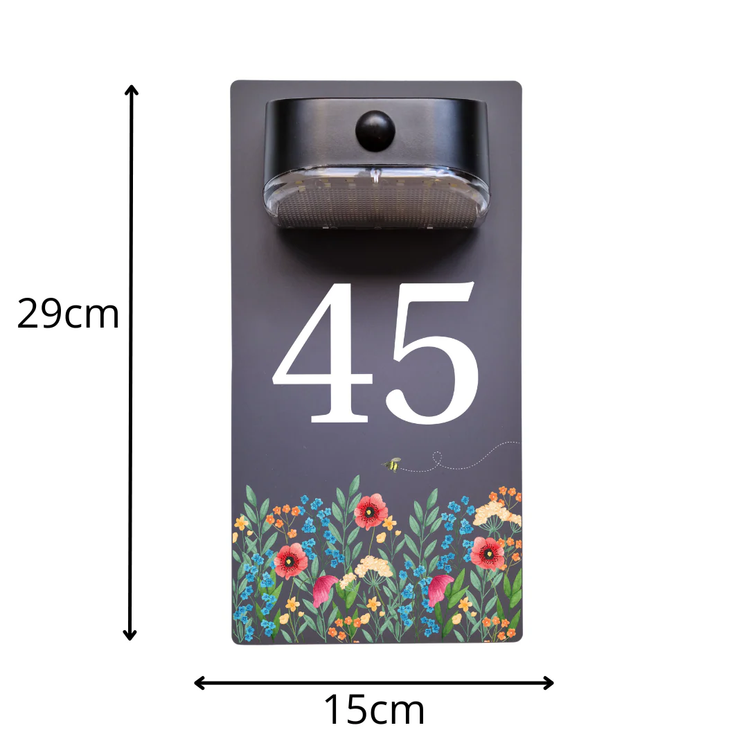 Wildflower Motion Sensor Solar House Number Sign - Image 10