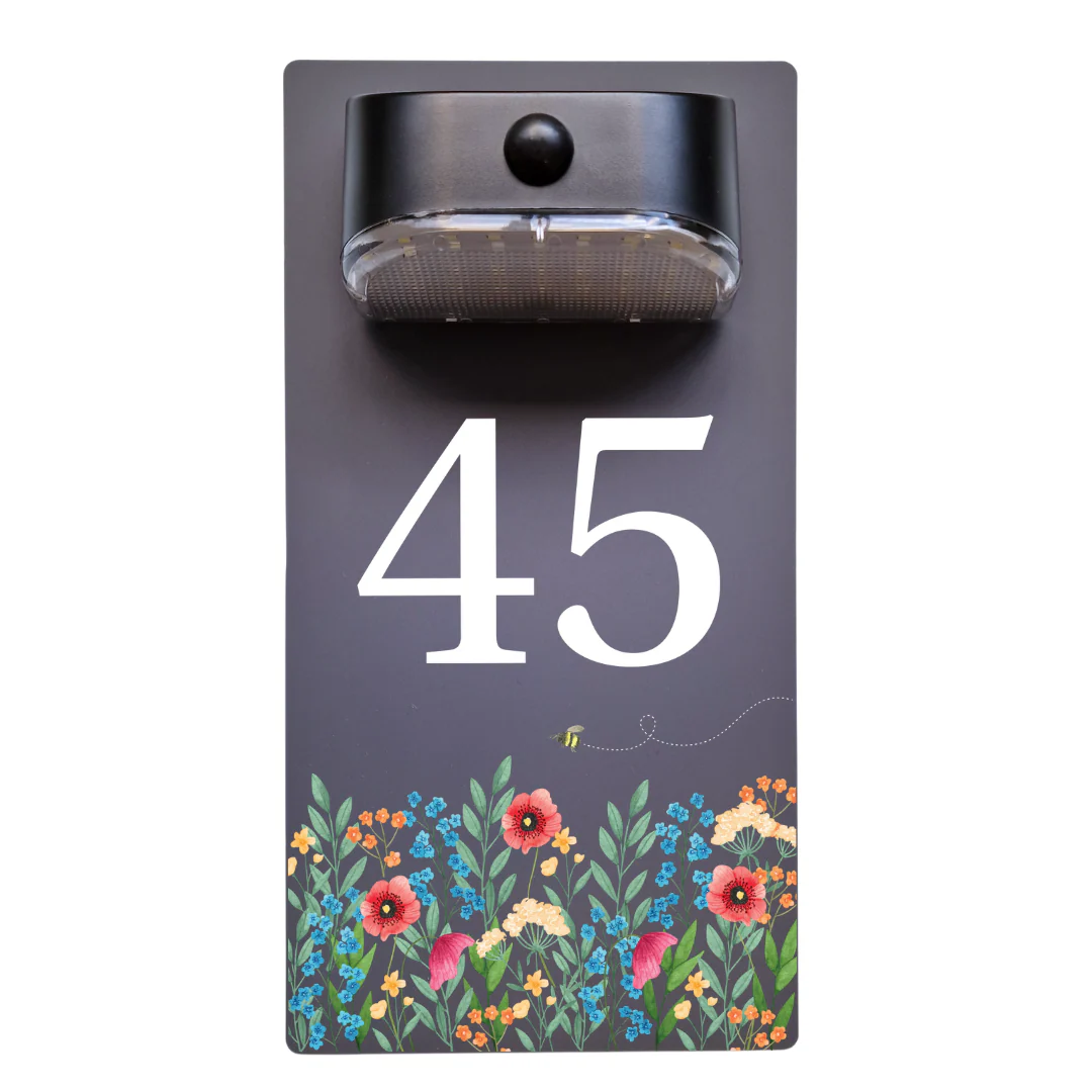 Wildflower Motion Sensor Solar House Number Sign - Image 11