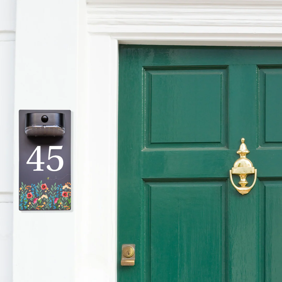 Wildflower Motion Sensor Solar House Number Sign - Image 3