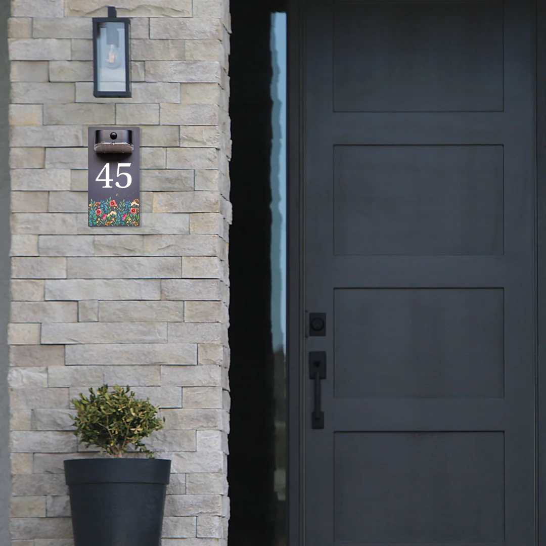 Wildflower Motion Sensor Solar House Number Sign - Image 9