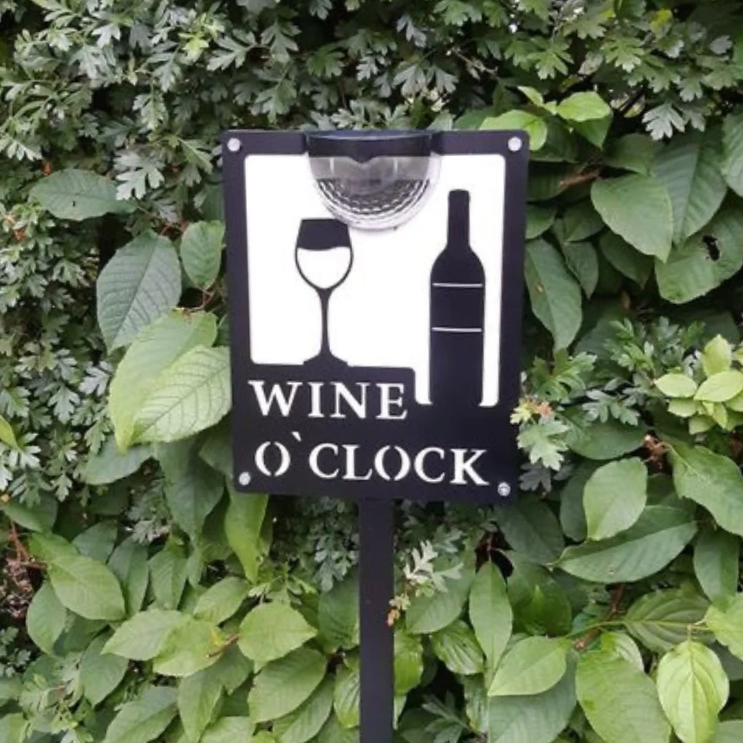 Wine O'Clock Sign with Solar Powered Light - Image 13