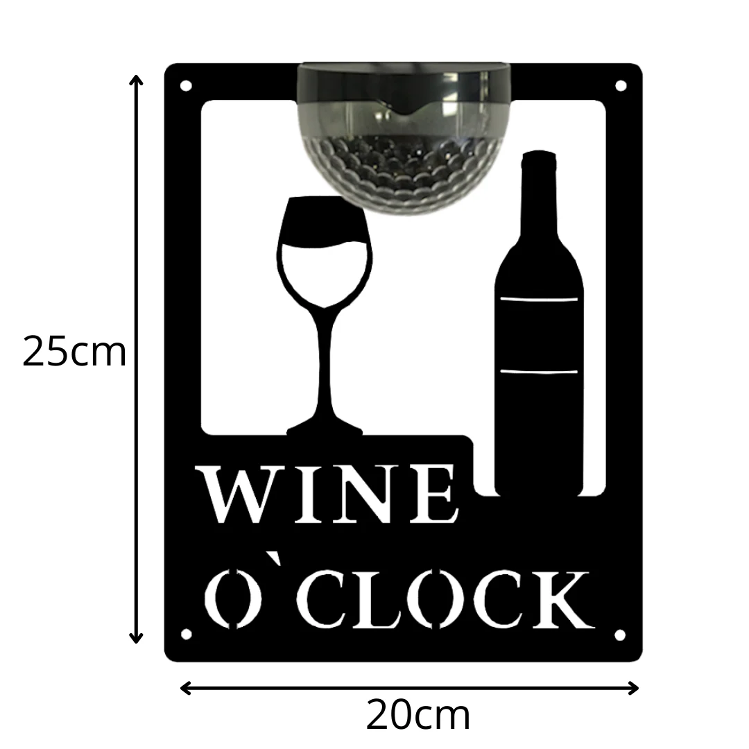 Wine O'Clock Sign with Solar Powered Light - Image 14