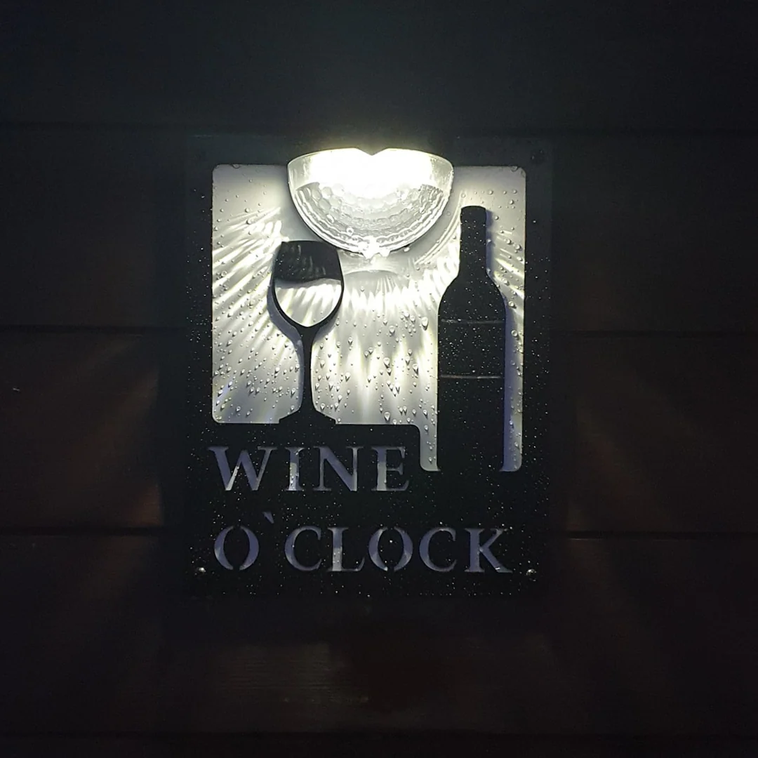 Wine O'Clock Sign with Solar Powered Light - Image 5