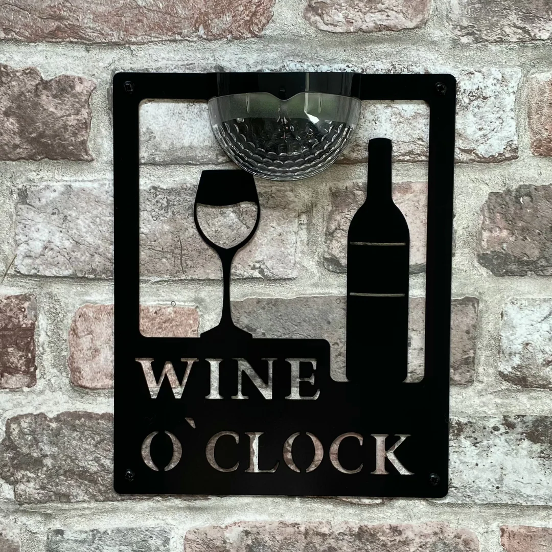 Wine O'Clock Sign with Solar Powered Light - Image 7