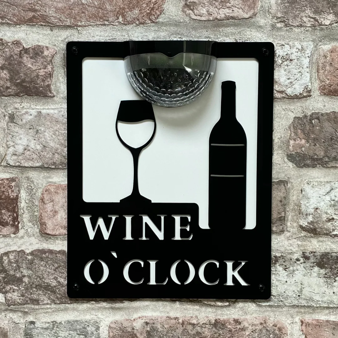 Wine O'Clock Sign with Solar Powered Light - Image 8