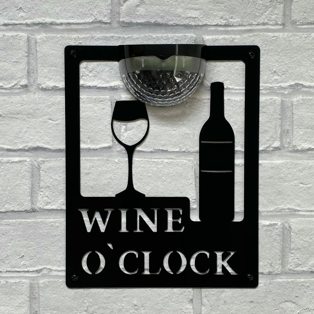 Wine O'Clock Sign with Solar Powered Light - Image 9
