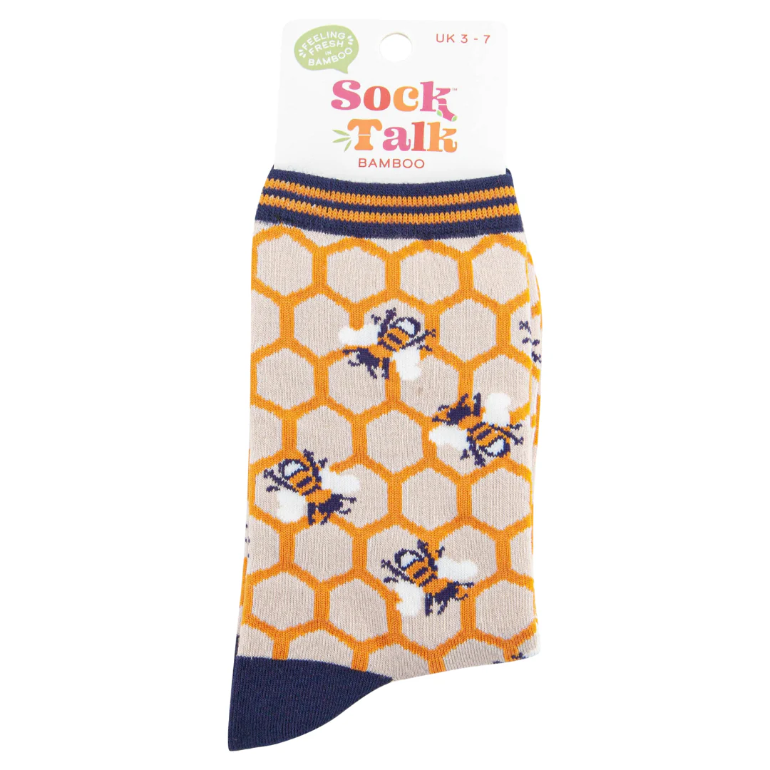 Women's Honeycomb and Bee Bamboo Socks - Image 5