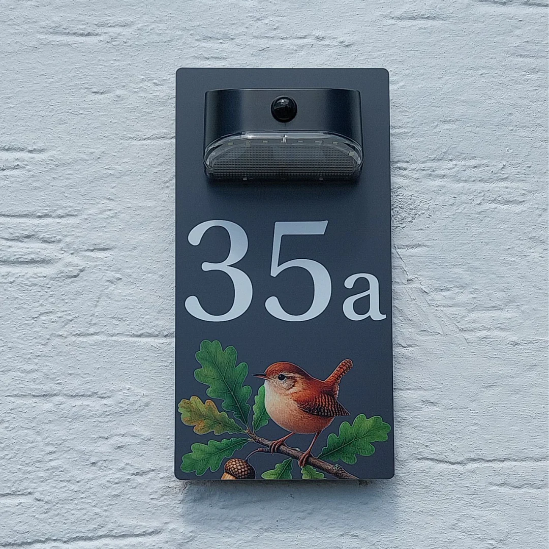 Wren Motion Sensor Solar House Number Sign