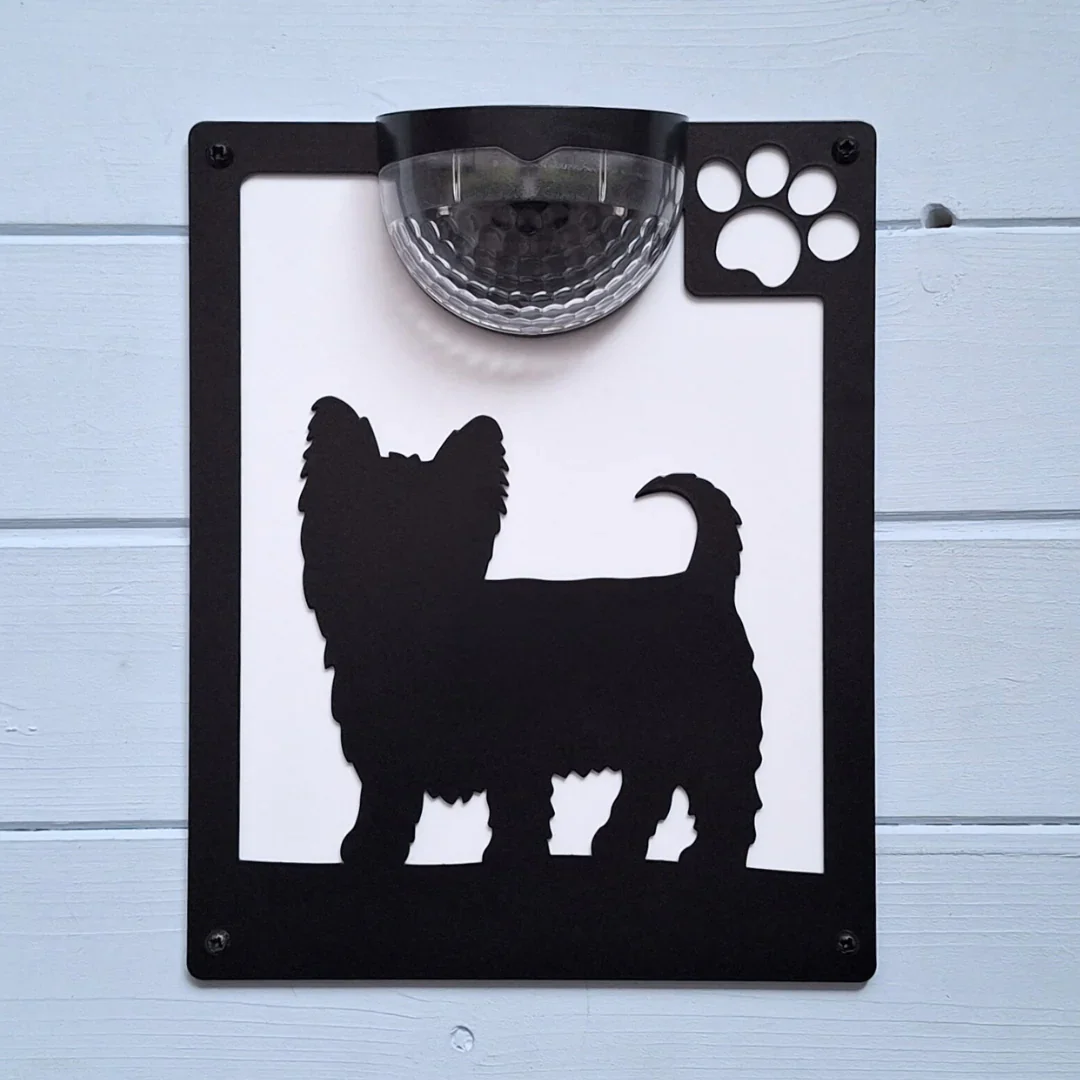 Yorkshire Terrier Dog Solar Light Wall Plaque - Image 3