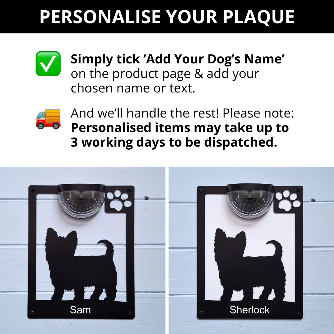 Yorkshire Terrier Dog Solar Light Wall Plaque - Image 5