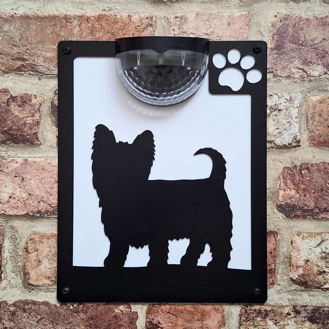 Yorkshire Terrier Dog Solar Light Wall Plaque - Image 7