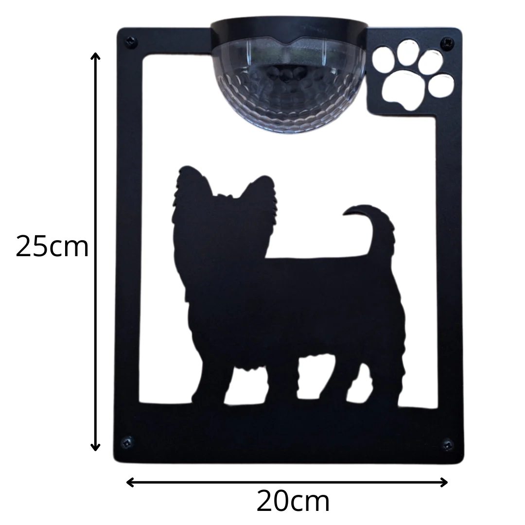 Yorkshire Terrier Dog Solar Light Wall Plaque - Image 9